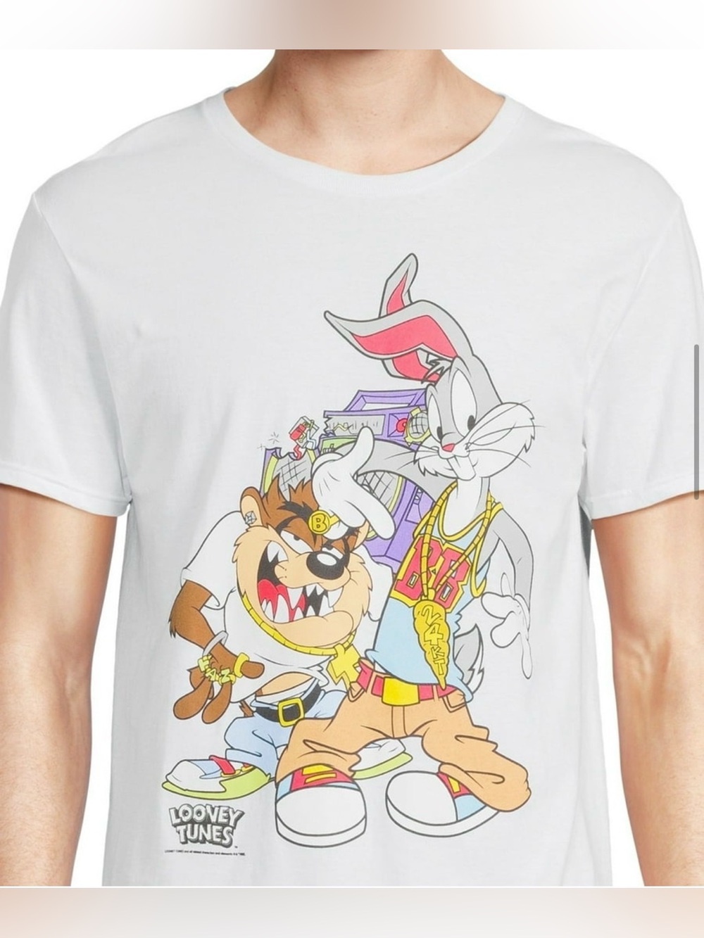 Bugs Bunny & Taz White Graphic Tee